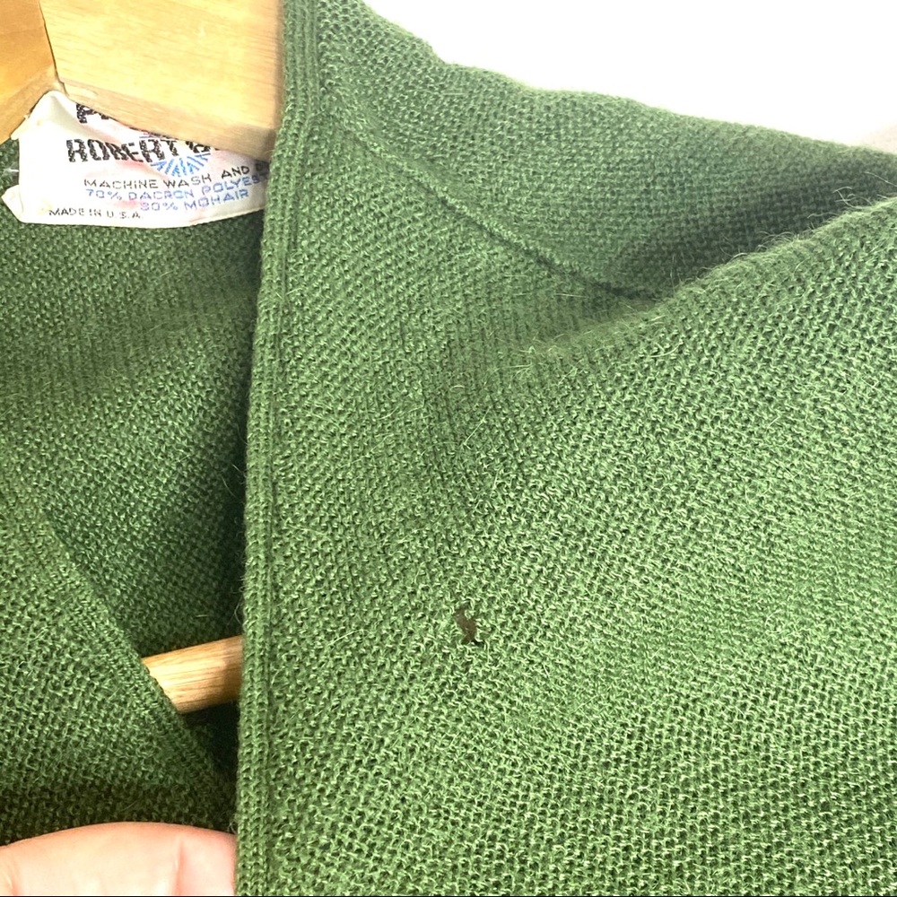Mens Sz L Vtg Robert Bruce Green  Cardigan Sweater - Picture 4 of 7